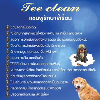 แชมพูTee Clean250ml.ขี้เรื้อน คุ้มค่า สำหรับสุนัขที่เป็นขี้เรื้อน อาบสะอาด