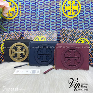 Tory Burch Charlie Mini Bi-fold Leather Wallet / Tory Wallet พร้อมส่ง กระเป๋าสตางค์ใบสั้น รุ่นใหม่ขายดี หรูหราทุกสี