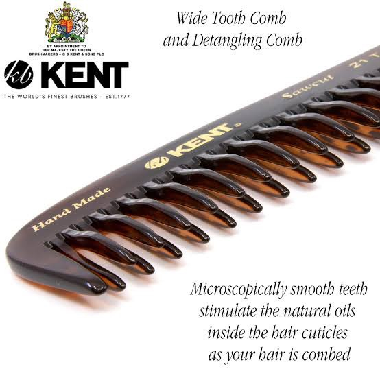 หวีสาง KENT 21T: Handmade Detangling Comb หวีด้าม หวีซี่สลับ