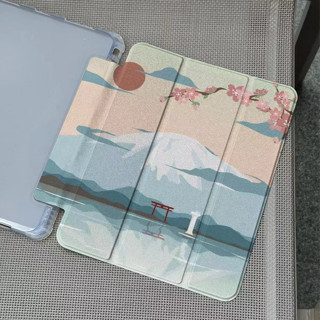 คสไอแพด Air4 Air5 Gen9/8 10.2 pro11 ภูเขาฟูจิ ช่องใส่ปากกา Case iPad 2022 gen7 gen10 air3 Gen6/5 10.5 เคสป้องกัน ไอเเพด