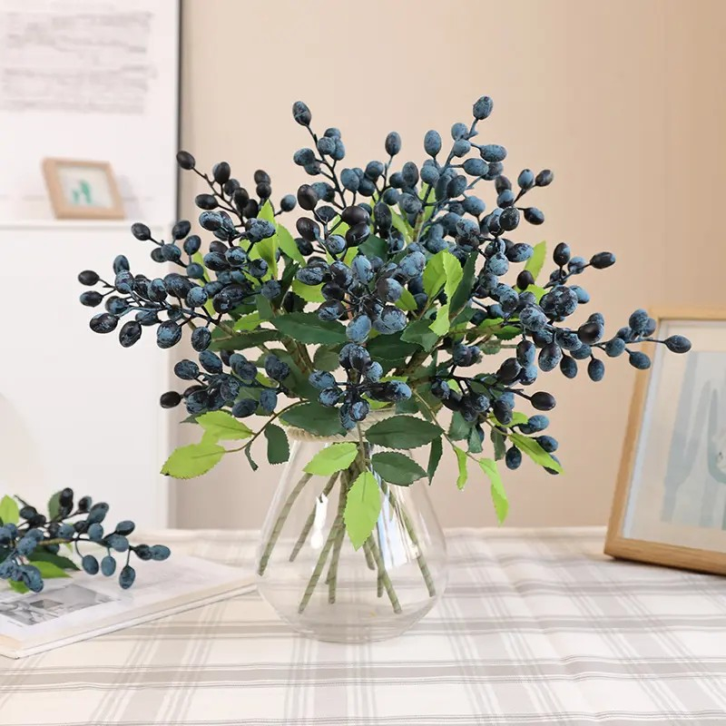 ส่งจากไทย🔥กิ่งมะกอก เบอรี่ปลอม สีสวยสดใส ดอกไม้จำลอง พร็อพถ่ายรูป ใช้ตกแต่งห้อง ห้องนั่งเล่น