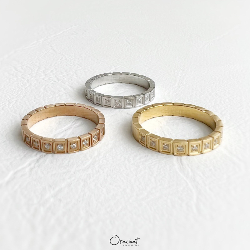 Orachat | Cara 14k ring. (แหวนตัวเรือนสแตนเลส)