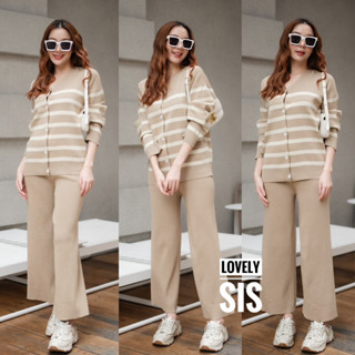 🆕🌿🌺🌸🌼🧡🤎🇰🇷 Knit Stripe Long Sleeve Top&amp;Long Pant Set