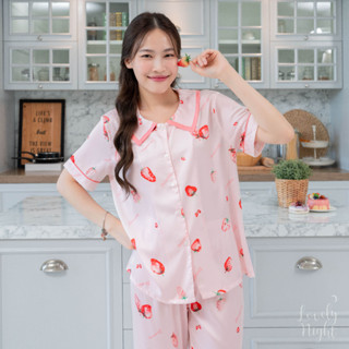 D54 ชุดนอน LovelyNight แขนสั้น-ขายาว Sweet Strawberry