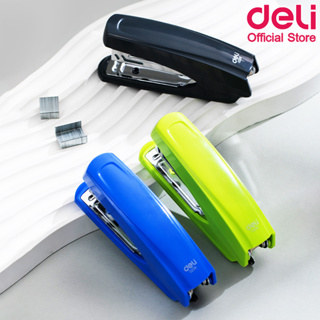 Deli 0238S Stapler ชุดที่เย็บกระดาษเบอร์ 10 (แพ็ค 1 ชุด) มี 3 สีให้เลือก เครื่องเย็บสีแฟนซี แม็กเย็บกระดาษ อุปกรณ์สำนักงาน เครื่องเขียน