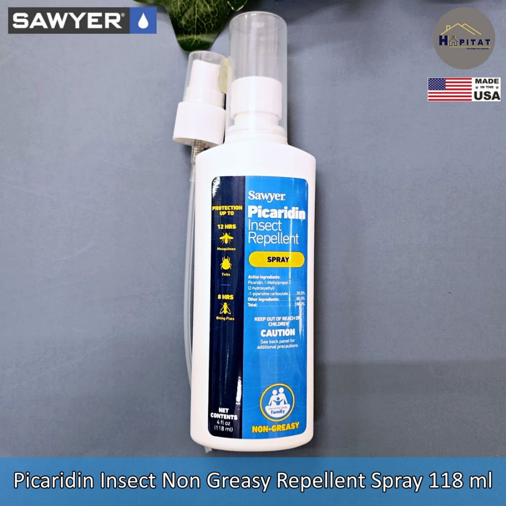 {Sawyer®} Picaridin Insect Non Greasy Repellent Spray 118 ml สเปรย์กันแมลง ไล่แมลง ยุง