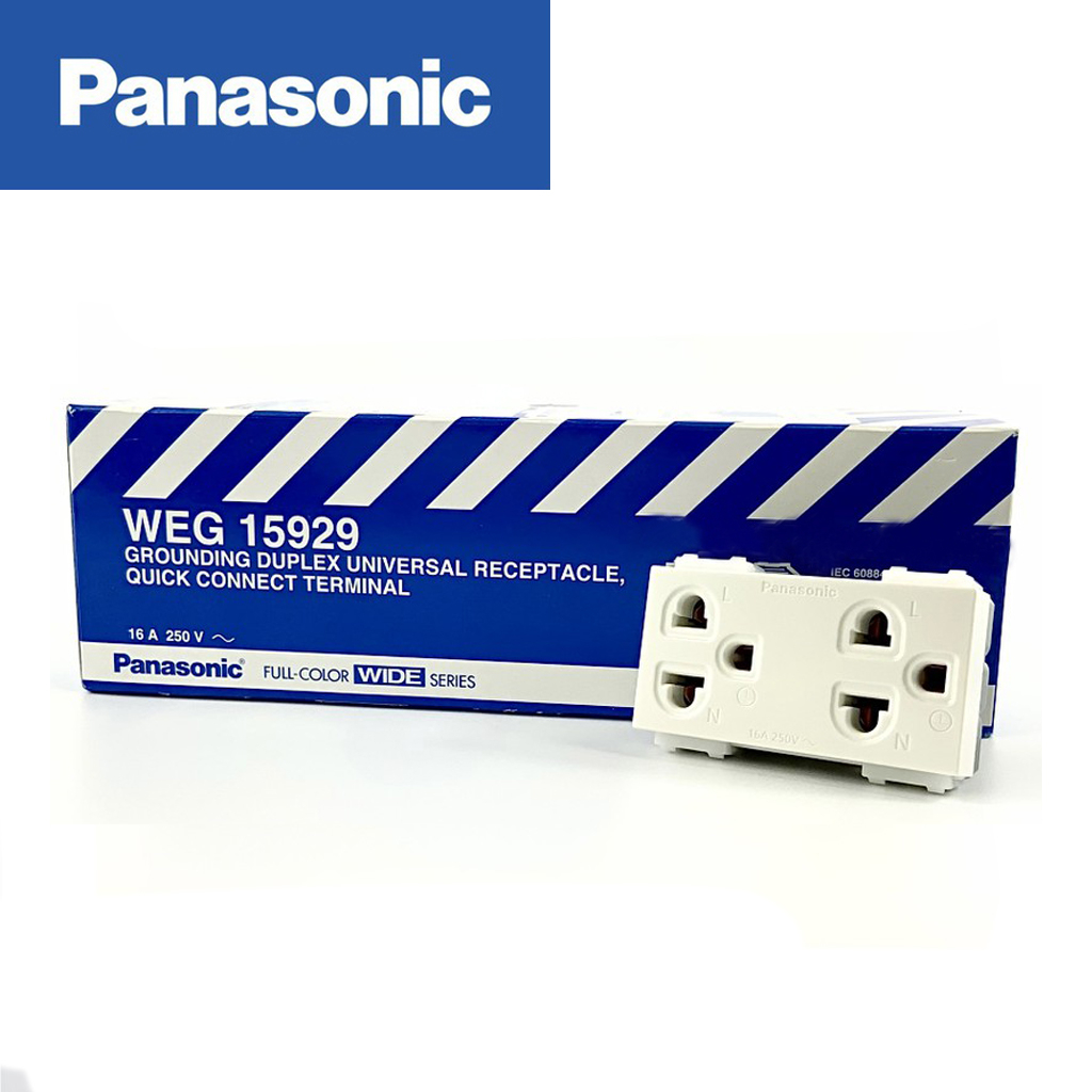 WEG15929 ปลั๊กกราวคู่พานาโซนิค ของแท้ PANASONIC 10ชิ้น