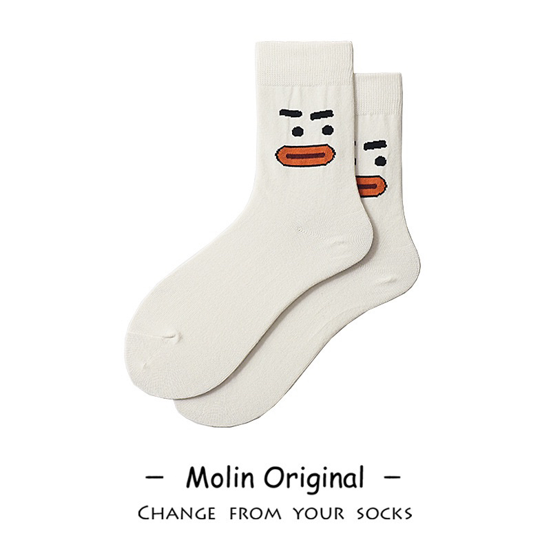 MIX'S SOCKS ถุงเท้าข้อยาวแฟชั่นน้องคิ้วหนาปากหนา