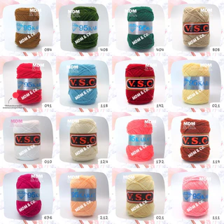 💎 ไหมพรม 4 ply สีล้วน 🌈 | ตรา 95K และ VSC 💎 | ม้วน 90 กรัม 💗
