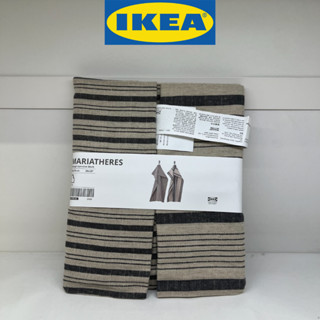 IKEA อิเกีย MARIATHERES มาเรียเธเรียส ผ้าเช็ดจาน, ลายทาง/เทา เบจ, 50x70 ซม.