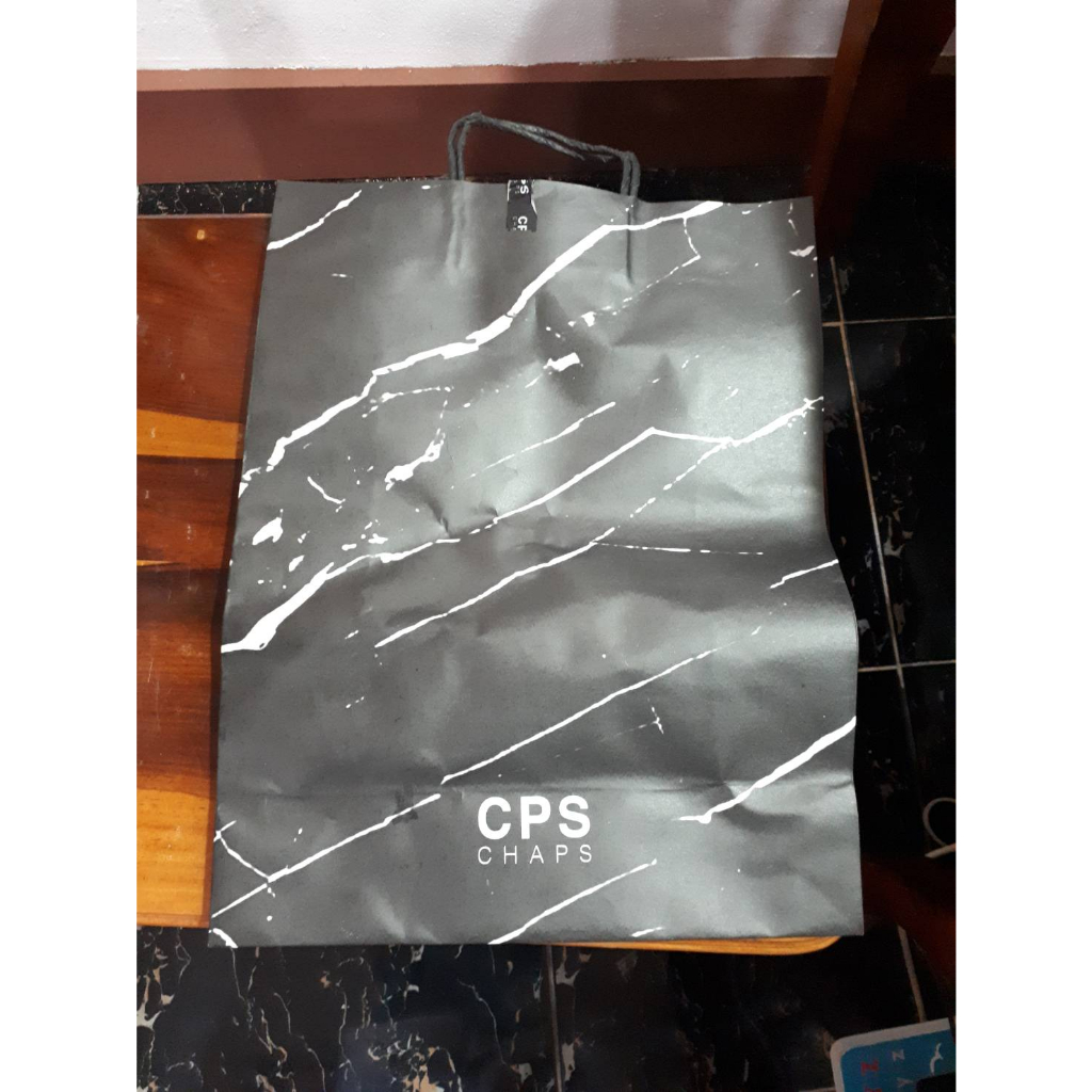 **มือสอง**ถุงกระดาษ CPS แท้💯 ถุงกระดาษCHAPS สีดำลาย
