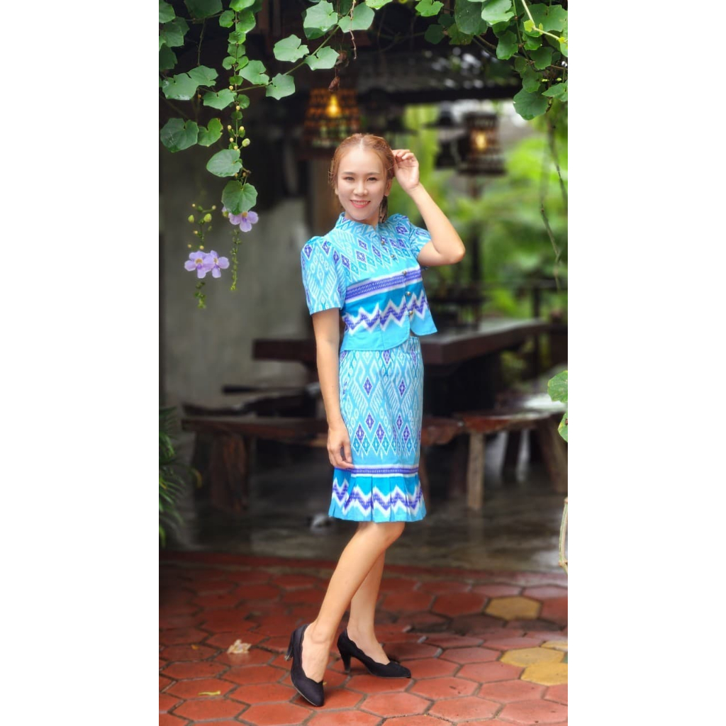 เสื้อผ้าพื้นเมืองสวยๆชุดทำงานสีหวาน
