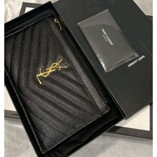 YSL chevro cavier 7" o-case wallet