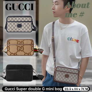 กุชชี่/ Gucci Interlocking Double G Mini Bag/ผู้หญิง/กระเป๋าสะพายไหล่/กระเป๋าสะพายข้าง/มินิ/สไตล์เดียวกันสำหรับ