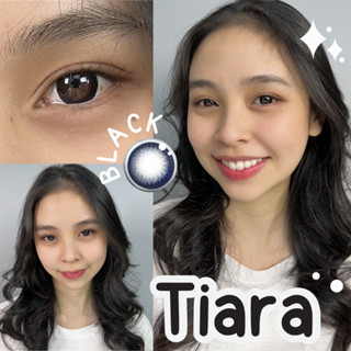 คอนแทคเลนส์ รุ่น Tiara สีดำ แบรนด์ Pretty doll ค่าสายตาปกติ  เลนส์นิ่มใส่สบายตา แถมตลับ