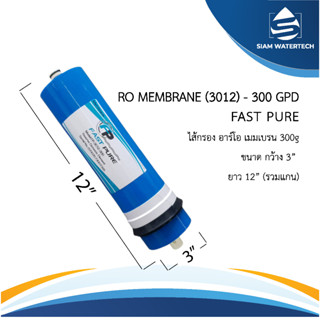 ไส้กรองน้ำ RO Membrane ไส้กรองเมมเบรนอาร์โอ 300 GPD ยี่ห้อ Fast pure