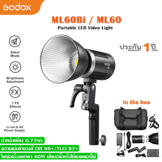 Godox ML-60Bi Bi-Color 60W LED Monolight ไฟต่อเนื่องแบบพกพา