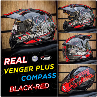 หมวกกันน็อค Real Venger plus ลาย Compass มีให้เลือก 4 สี 5 Size หมวกวิบาก สไตล์ทั่วริ่ง