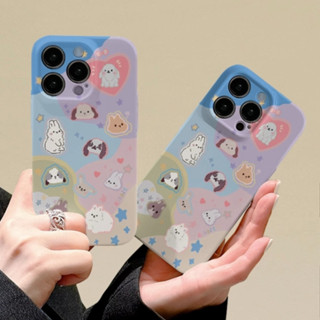 ❤️จัดส่งทันที❤️เคสไอโฟน11/12/13/14 Pro Max silicone Case Puppy&amp;Bunny Cute Case For iPhone 11,12,13,12PM,13PM,14PM