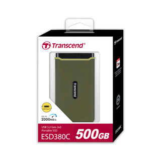 Transcend External SSD 500GB: ESD380C* USB 3.2 Gen 2x2 : รับประกัน 5 ปี - มีใบกำกับภาษี-TS500GESD380C