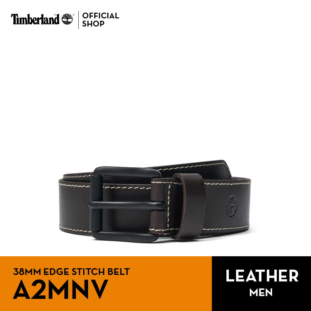 Timberland Men's 38MM Edge Stitch Belt เข็มขัดหนังแท้ (A2MNV)