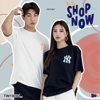 TwinsShopVip💗พร้อมส่ง TW19101 เสื้อคอกลม งานสกีน หน้า/หลังและแขน ..