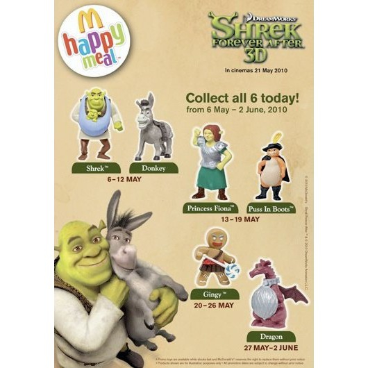 McDonald's Happy Meal Toys: Shrek Forever After 3D Full Set ของเล่นแมคโดนัลด์แฮปปี้มีล: เชร็ค สุขสัน