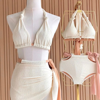 Kawachi - Knot Swimsuit ( off white ) ชุดว่ายน้ำ บิกินี่