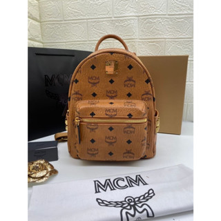 กระเป๋า   mcm งาน Vip หนังแท้สวยมาก* หนังแท้ 100% งานสวย เป๊ะเหมือนแท้เลยค่ะ  size  21cm. boxset*