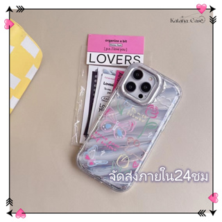 🎐จัดส่งภายใน24ชม🎐เคส for iPhone 11 14 Pro Max Case for iPhone 12 13 ป้องกันการตก การป้องกัน ชุบไฟฟ้าระลอกน้ำ หวานสวย