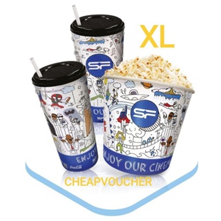 ืชุด ป๊อบคอร์น popcorn +น้ำ ใช้ที่โรงหนัง เมเจอร์ (Major), เอสเอฟ (SF) ตั๋วภาพยนตร์