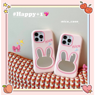 🐱‍🐉จัดส่งภายใน 24 ชม🌹 เคสไอโฟน 11 12 13 14 Pro Max กระต่าย พื้นผิวกระจก แฟชั่น หวานสวย Case for iPhone ผลิตภัณฑ์ร้อน