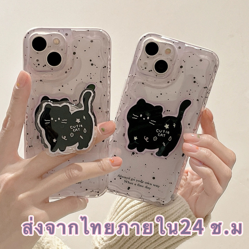 ส่งจากไทยใน24ชม. เคสไอโฟน 14 13 12 11 Pro Max เคส for iPhone 11 แมว griptok พกง่ายๆ การป้องกันการตก Case