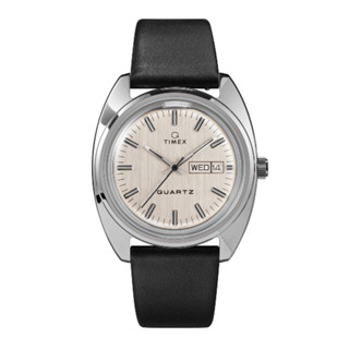 TIMEX TW2U87900 LAB ARCHIVE นาฬิกาข้อมือผู้ชาย สายหนัง สีดำ หน้าปัด 37 มม.