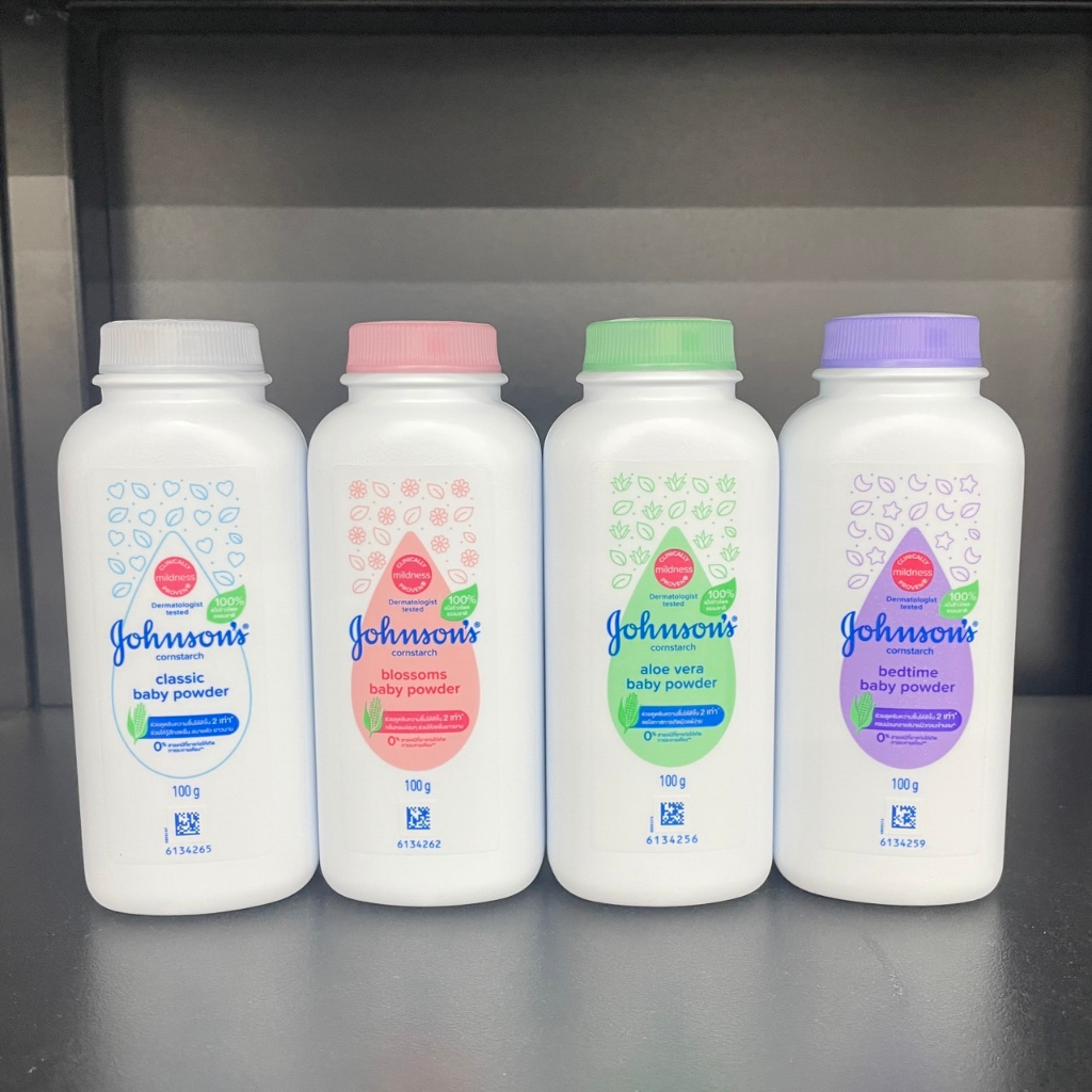(4 สูตร) Johnson's Cornstarch Baby Powder จอห์นสัน คอร์นสตาร์ช เบบี้ พาวเดอร์ แป