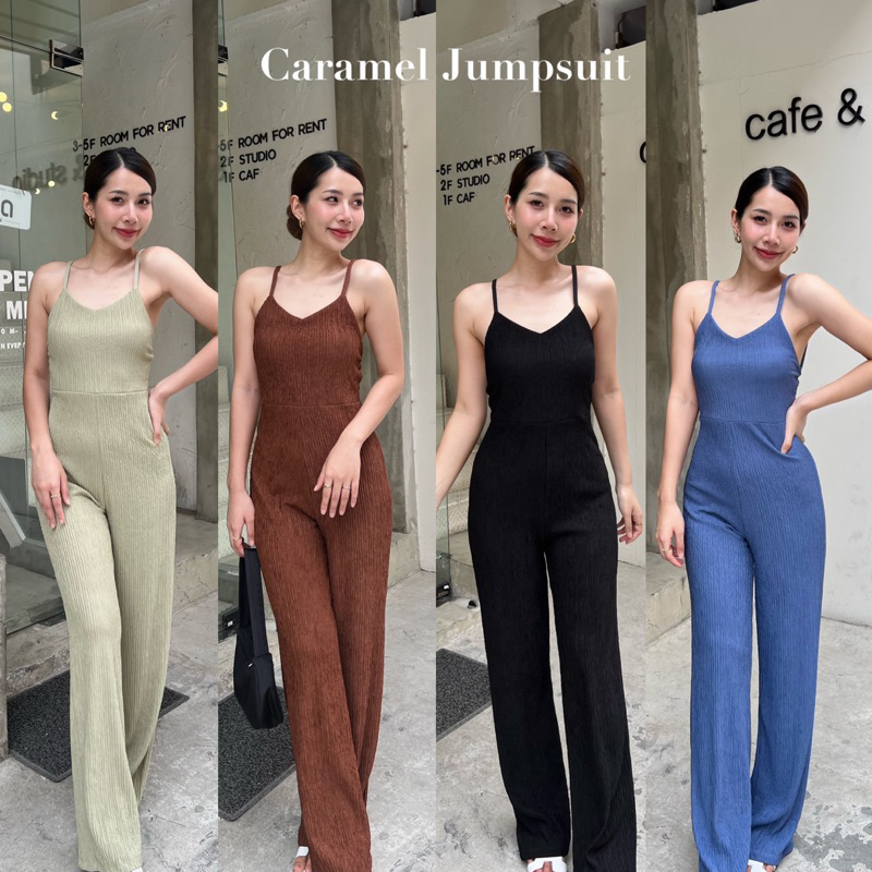 จั้มสูทขายาว รุ่นCaramel สไตล์สายฝอ -Pearpear168
