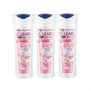 Clear เคลียร์ แชมพู สูตรซากุระเฟรช สีชมพู 120 มล.แพค 3 ขวด