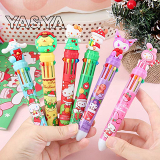 การ์ตูนคริสต์มาส Sanrioพร้อมส่ง ปากกาลูกลื่น10สี ขนาด 0.7mm เครื่องเขียนนักเรียน ปากกาหลายสี ปากกาลูกลื่นแบบกด ปากกา ลูก