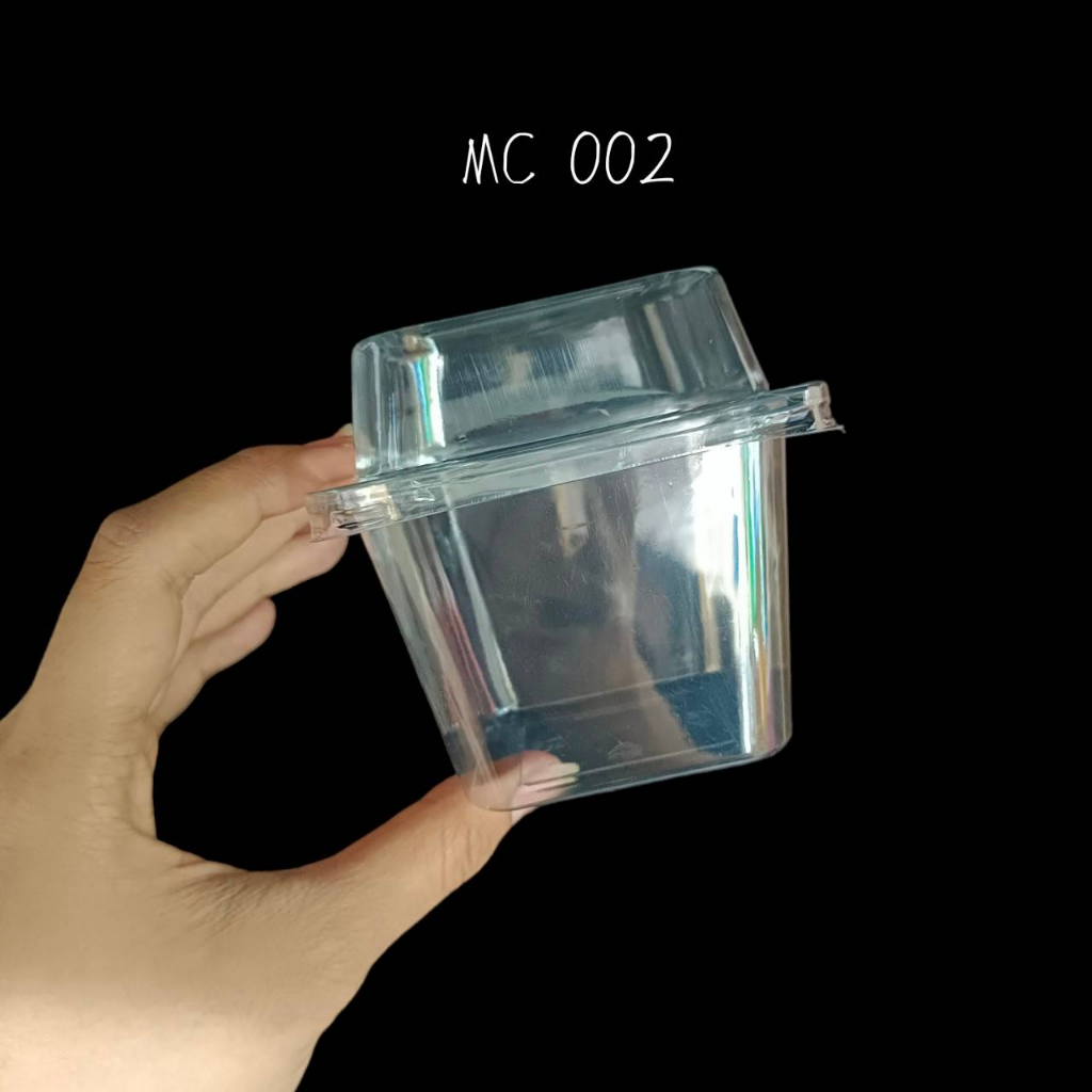 กล่องใส MC002/FP002 พร้อมฝา 50 ชุด กล่องขนม ถ้วยมูส