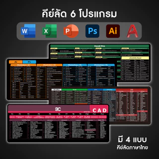 Buddytech 🔥แผ่นรองเมาส์คีย์ลัดภาษาไทย ขนาดใหญ่ ของขวัญ แผ่นรองคีย์บอร์ด อุปกรณ์สำนักงาน Mouse Pad Shortcut Keys
