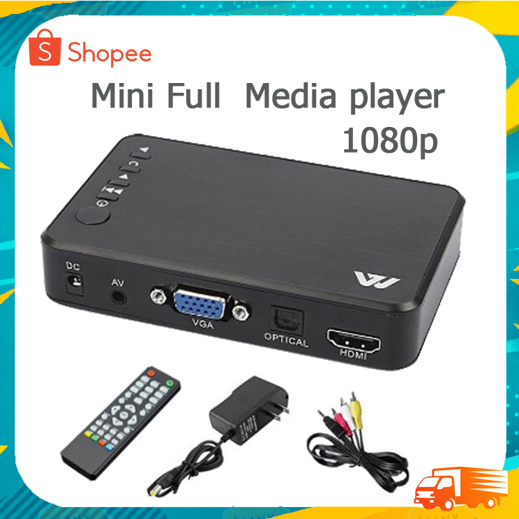 1080P Hd Hdmi เครื่องเล่นมีเดีย Rmvb Mkv Sd Sdhc รีโมท Usb Jpeg + ออปติคอลออปติคอล
