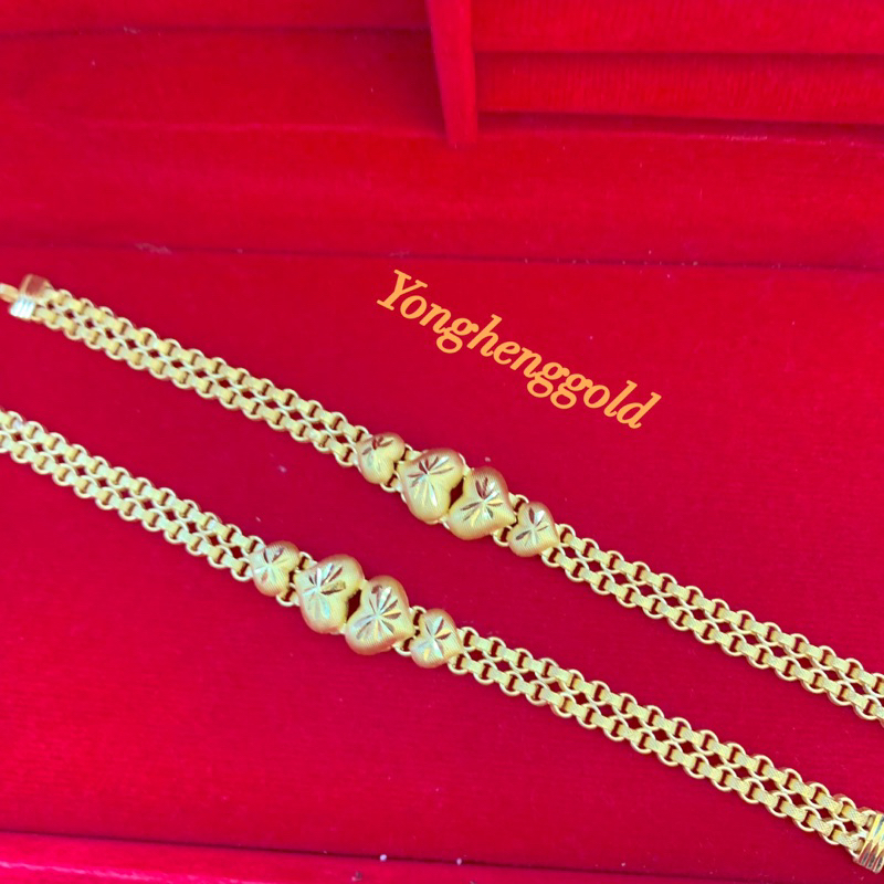 สร้อยข้อมือทอง2สลึง Yonghenggold ลายทาโร่โปร่งประทับใจ ทองคำแท้96.5% มีใบรับประกัน