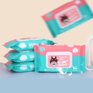 🎁Baby Wipes ทิชชู่เปียกทำความสะอาดสำหรับเด็ก ทำความสะอาดหน้าได้ 1ห่อ มี80แผ่น 【มีสินค้าพร้อมส่ง ราคาถูก】🎁