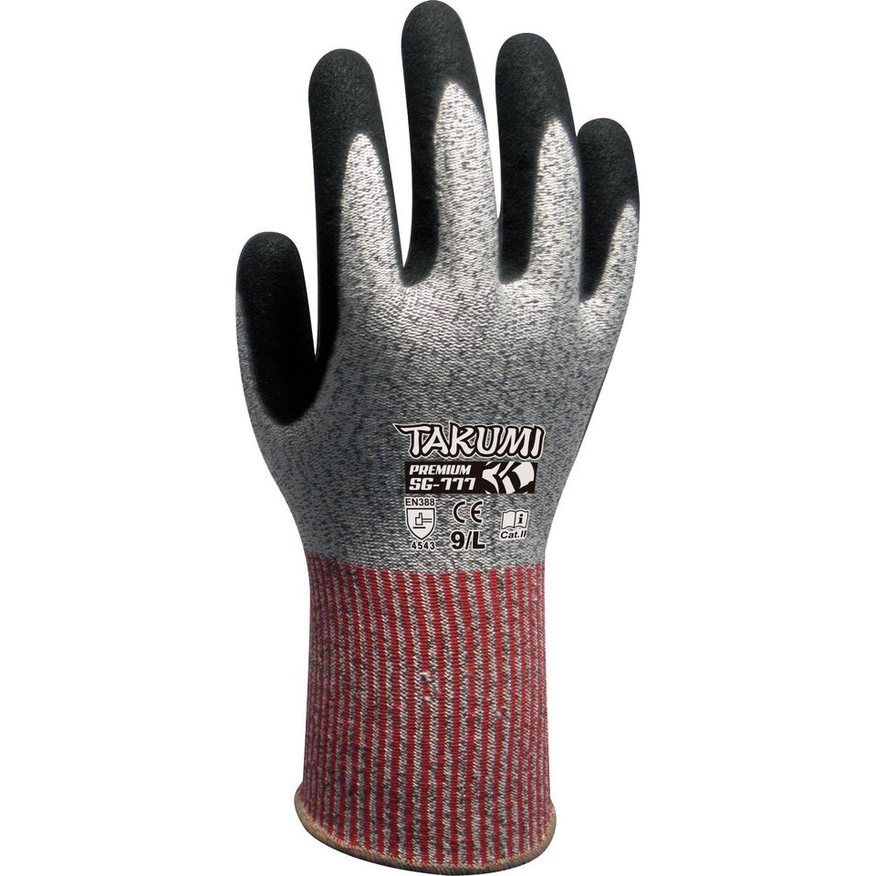 ถุงมือเคลือบไนไตร กันบาด TAKUMI SG-777 [Cut 5 & Durability] ขาดยาก ระดับ 5