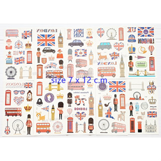 sticker tattoo แทททู รอยสักชั่วคราว ประเทศ อังกฤษ ลอนดอน England united kingdom UK London  ลายธงชาติ หัวใจ บอลลูน ดาว