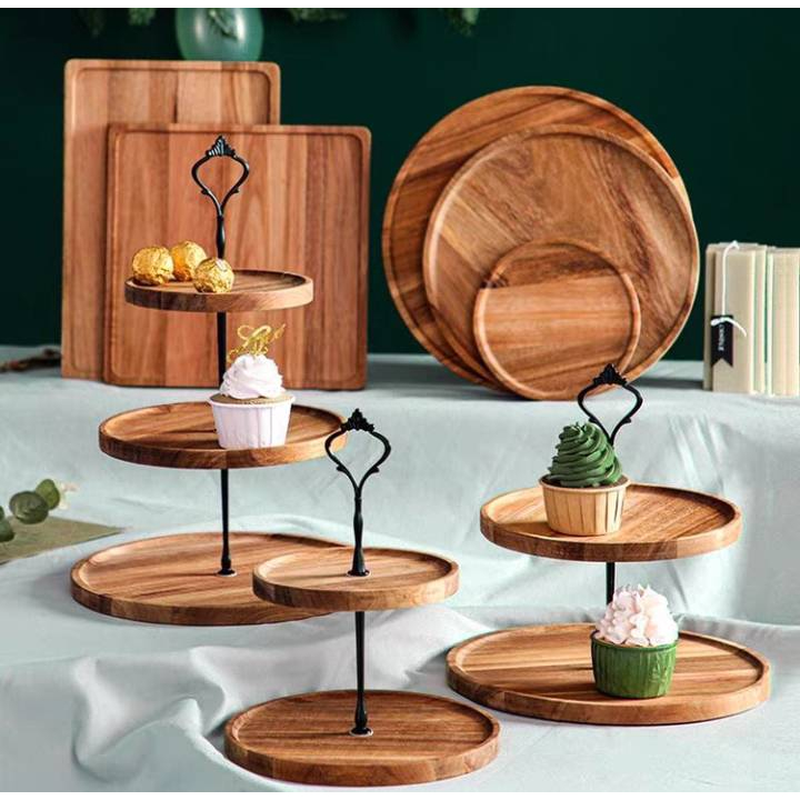 ชั้นวางขนมหวาน 2ชั้น,3ชั้น ที่วางขนม ถาดไม้วางขนมหวาน วางคัพเค้ก สินคค้าพร้อมส่ง