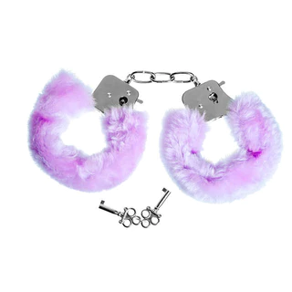 กุญแจมือ แฟนซี กุญแจมือของเล่น พร๊อพ ทอย จับกุม จับมือ ล็อคมือ Fuzzy Love Handcuffs Police Toy Shackle Hand Lock