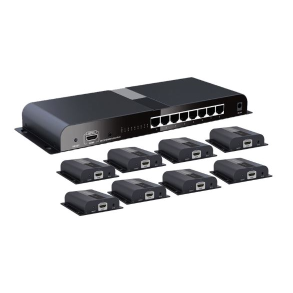 ์NEXIS รุ่น LH-108EB 120M 1080P 1 IN 8 OUT HDMI SPLITTER & EXTENDER OVER CAT6 LH108EB