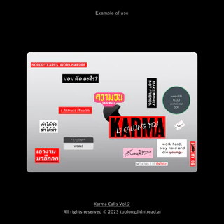 สติกเกอร์ไดคัทกันน้ำ - Karma Calls Vol. 2 สำหรับตกแต่ง - Sticker Water Proof (A6)