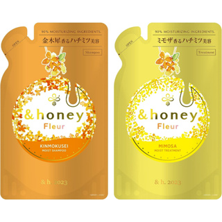 [&amp;Honey] แชมพู และทรีตเมนต์รีฟิล _Fleur Kinmokusei Moisture Shampoo Refill (350 มล.) _Fleur Mimosa Moist Treatment (350 กรัม) [ส่งตรงจากญี่ปุ่น]